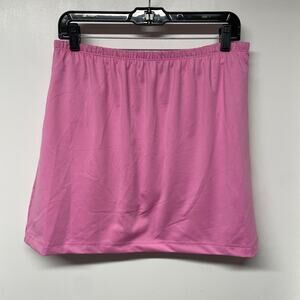 Wilsons Womens Solid Pink Pull On Tennis Skirt Size XL Skort Attached Shorts